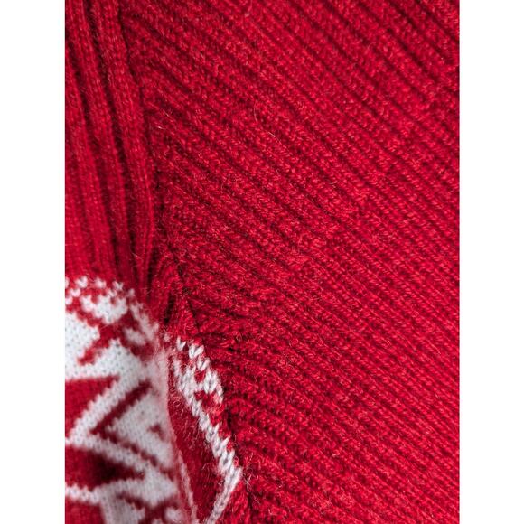 Moda International Cowl kneck sweater snowflake pattern knit wool blend Sz XL - Picture 5 of 11